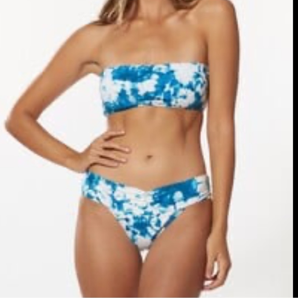 NWOT Dolce Vita Strapless High Rise Bikini in blue tie dye